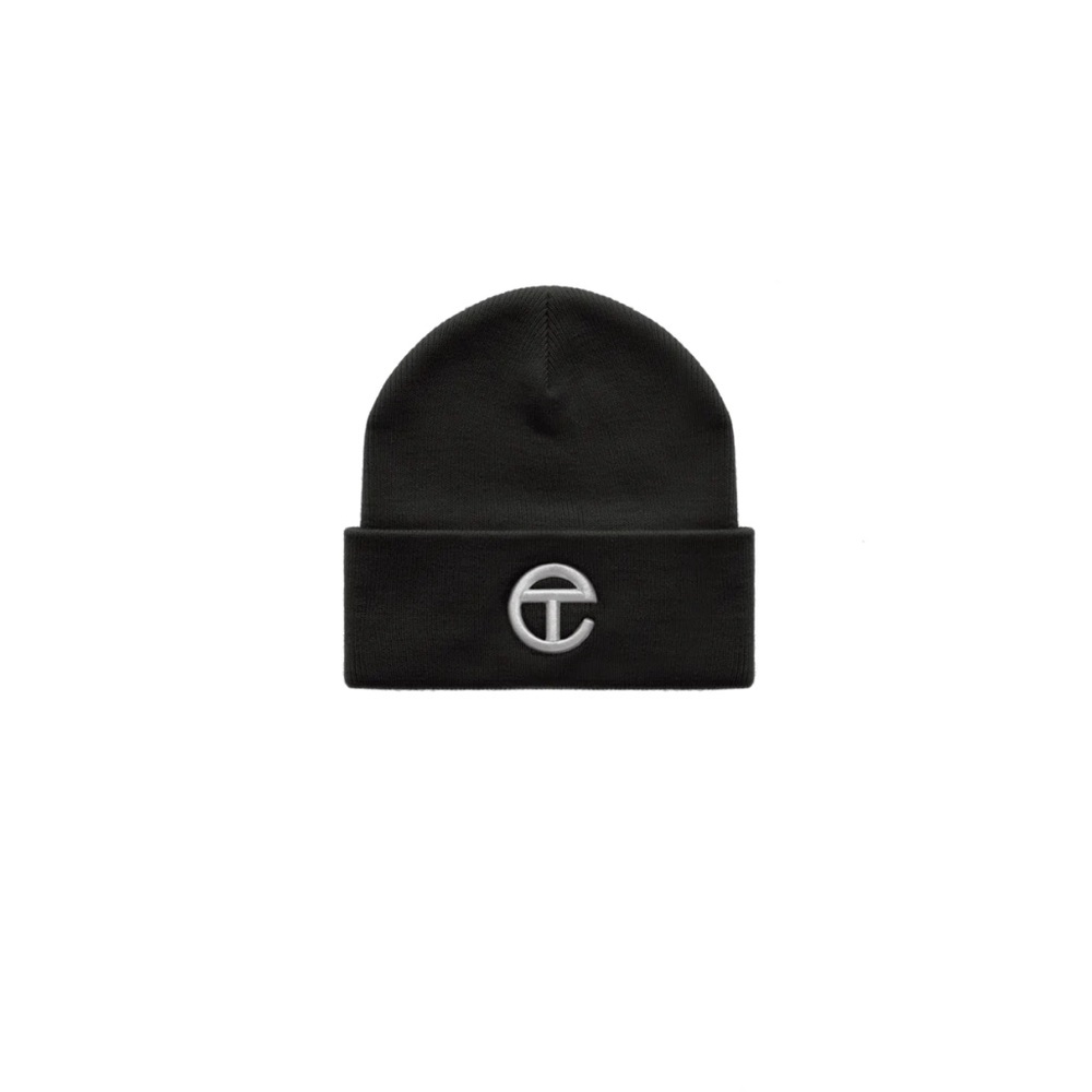NWT Telfar Embroidered Beanie in black / white